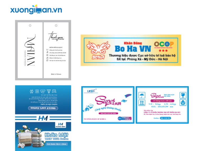 In tem mác đa dạng kích thước