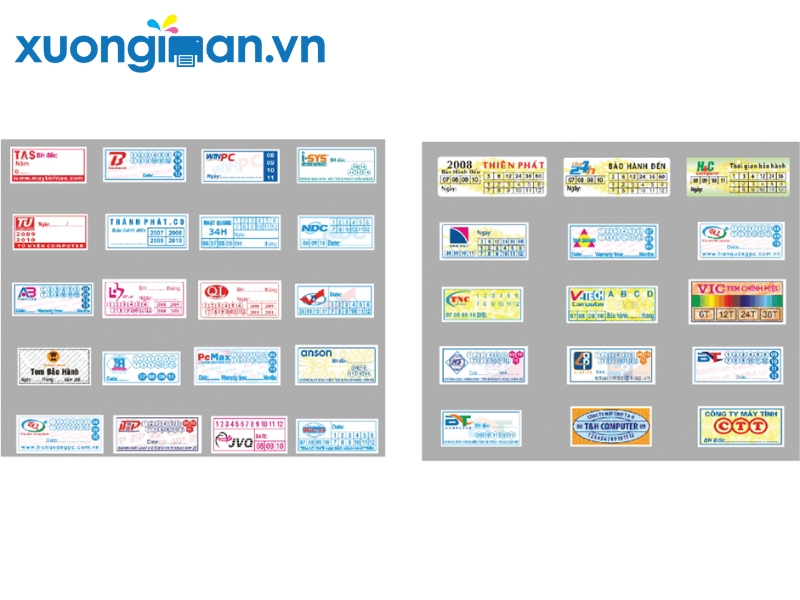 In tem bảo hành lấy ngay thiết kế miễn phí giao tận nơi