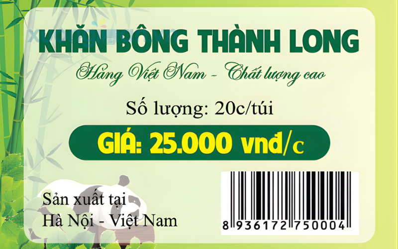 Địa chỉ in tem mác khăn mặt tại Thái Bình theo yêu cầu khách hàng