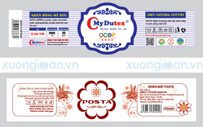 Địa chỉ in tem mác khăn mặt tại Thái Bình theo yêu cầu khách hàng