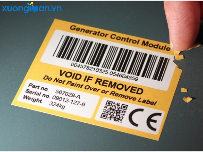 in tem nhãn dạng vỡ