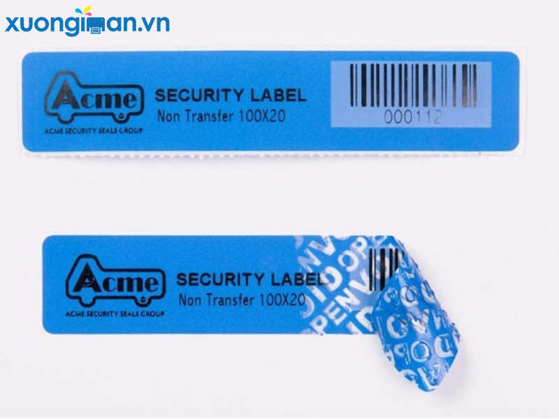 in tem nhãn dạng vỡ