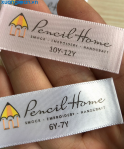 mẫu tem vải gắn vào khăn mặt