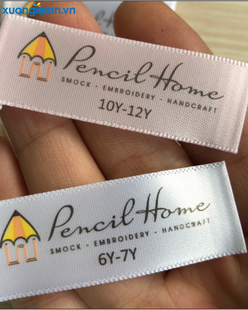 mẫu tem vải gắn vào khăn mặt 