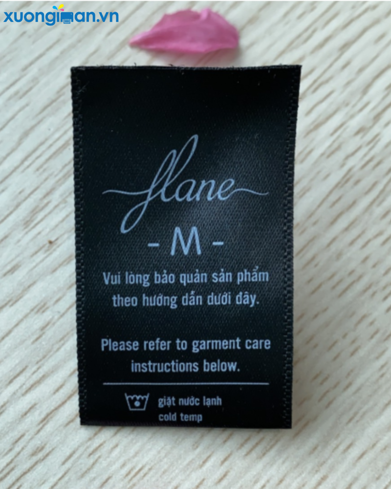 mẫu tem vải gắn vào khăn mặt 