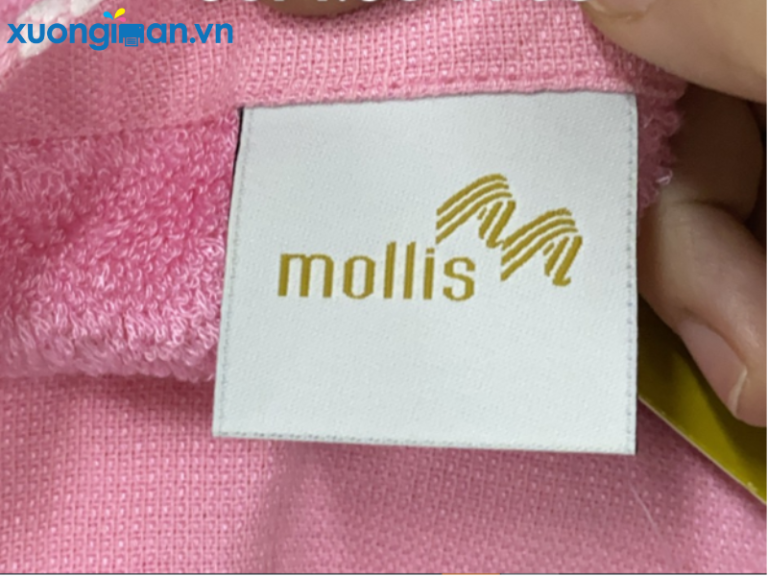 mẫu tem vải gắn vào khăn mặt