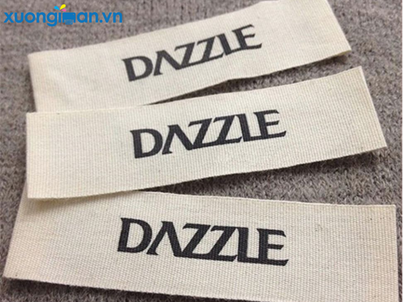 mẫu tem vải gắn vào khăn mặt 