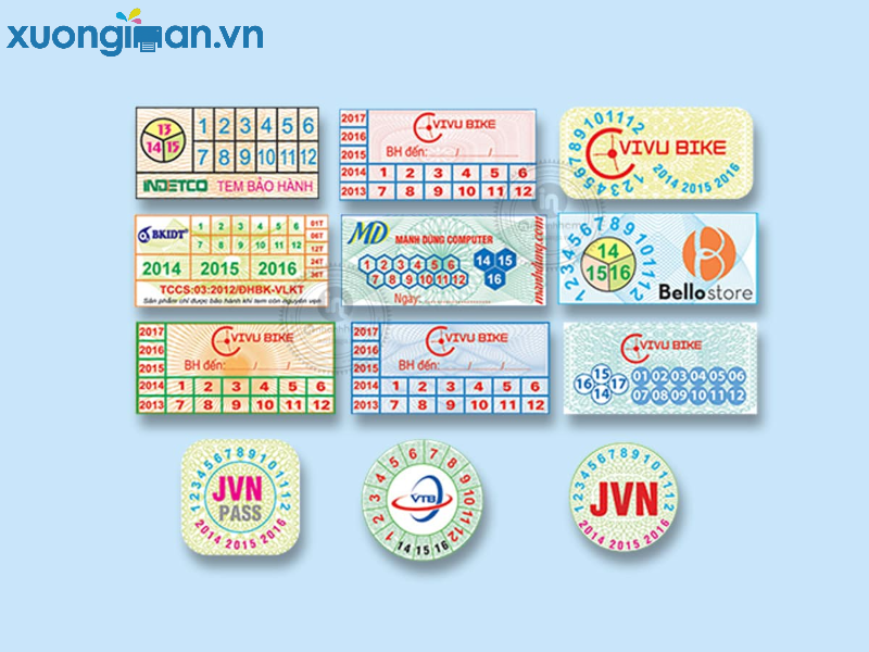 chất liệu in tem mác phổ biến