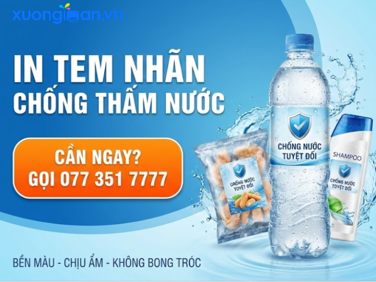 tem nhãn chống thấm nước